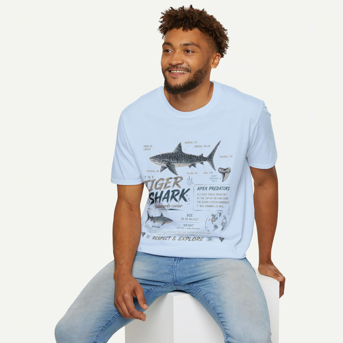 Tiger Shark Anatomy Tee — Vintage Apex Predator Graphic T-Shirt