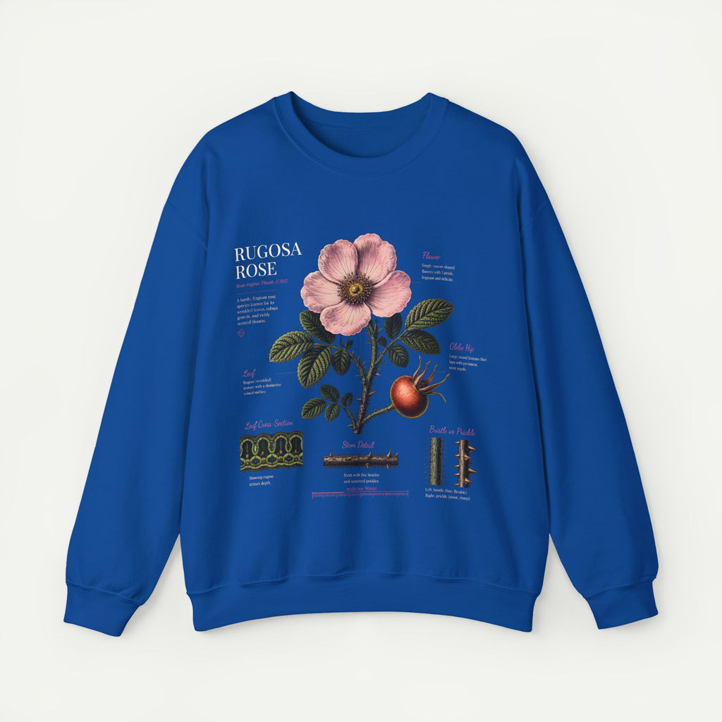 Botanical Rose Crewneck Sweatshirt – Vintage Floral Illustration