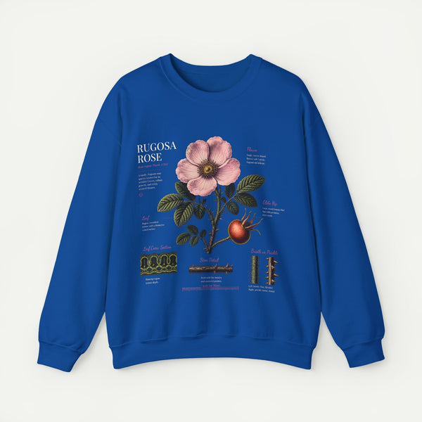 Botanical Rose Crewneck Sweatshirt – Vintage Floral Illustration