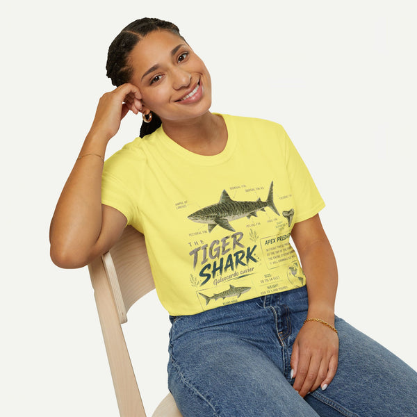 Tiger Shark Anatomy Tee — Vintage Apex Predator Graphic T-Shirt