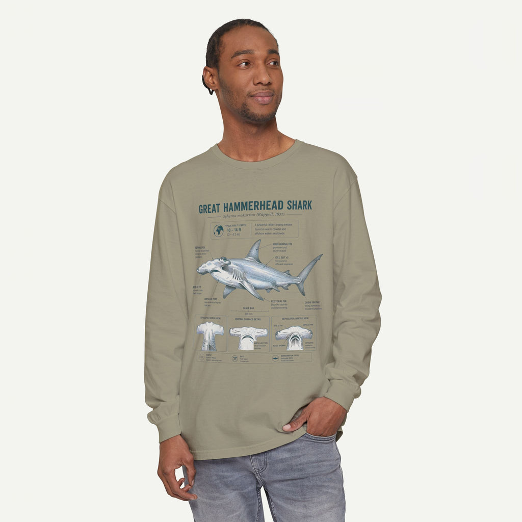 Great Hammerhead Shark Anatomy Long Sleeve Tee
