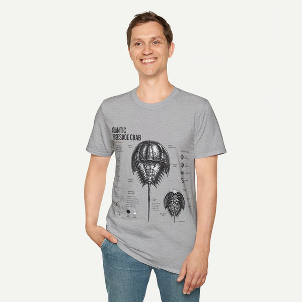 Horseshoe Crab Anatomy T-Shirt — Atlantic Horseshoe Crab Illustration