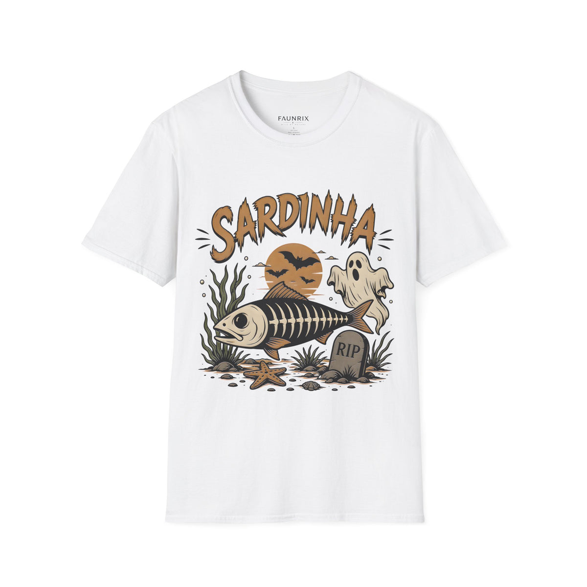 Sardinha Halloween T-Shirt — Spooky Fish Ghost Graphic Tee Main image