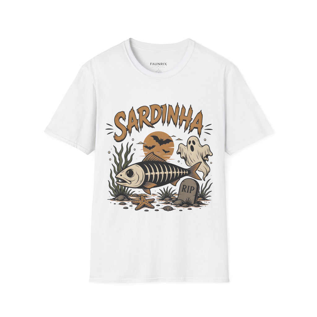 Sardinha Halloween T-Shirt — Spooky Fish Ghost Graphic Tee