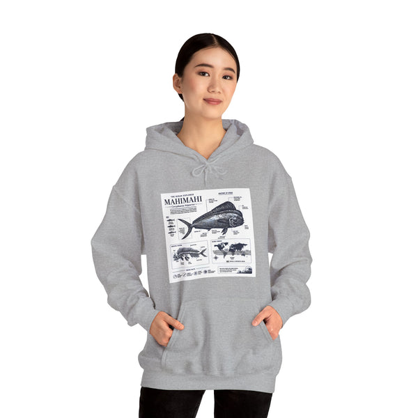 Mahi Mahi Fish Anatomy Hoodie — Illustrated Marine Biology Pullover
