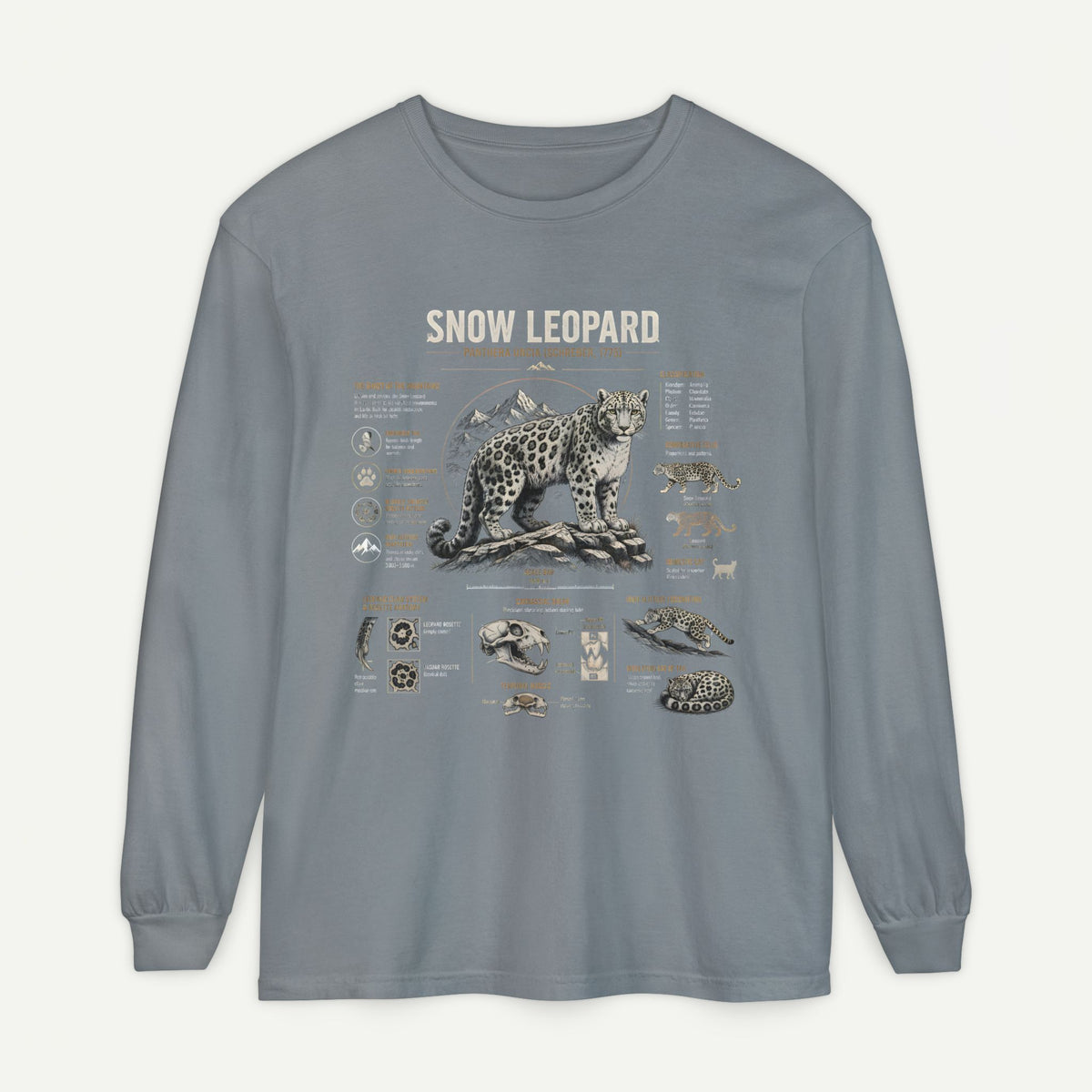 Snow Leopard Wildlife Anatomy Long Sleeve Tee