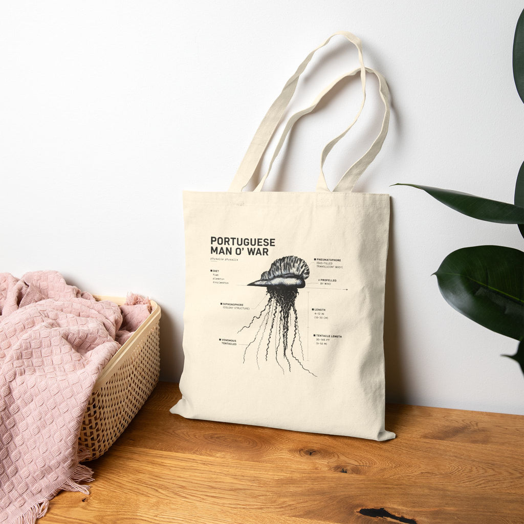 Portuguese Man O' War Anatomy  Marine Biology Graphic Tote Bag
