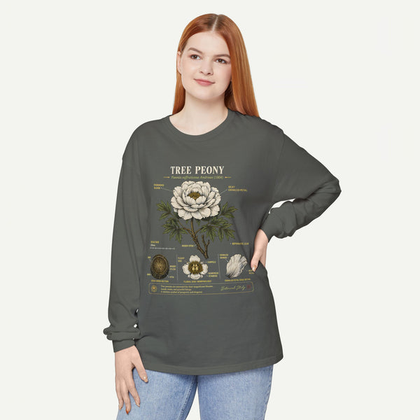 Tree Peony Illustration Long Sleeve Tee