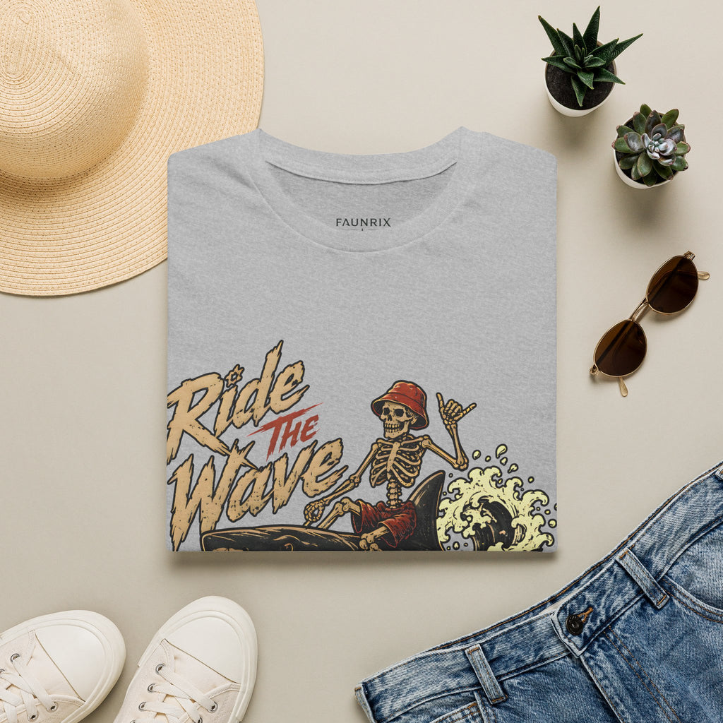 Ride The Wave Surf Skeleton T-Shirt — Vintage Beach Skull Tee