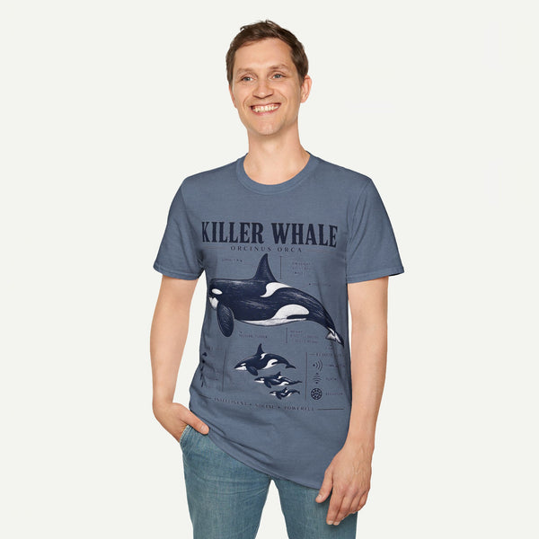 Killer Whale Diagram T-Shirt — Orcinus Orca Marine Life Graphic Tee