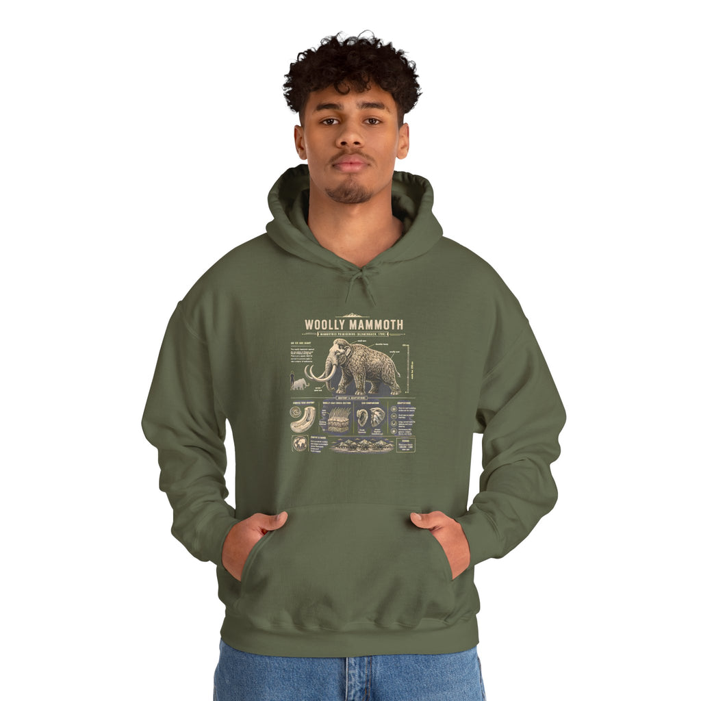 Woolly Mammoth Diagram Hoodie — Vintage Natural History Graphic Sweatshirt