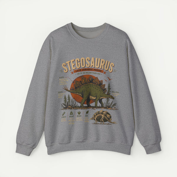 Stegosaurus Anatomy Sweatshirt — Vintage Dino Field Guide Graphic