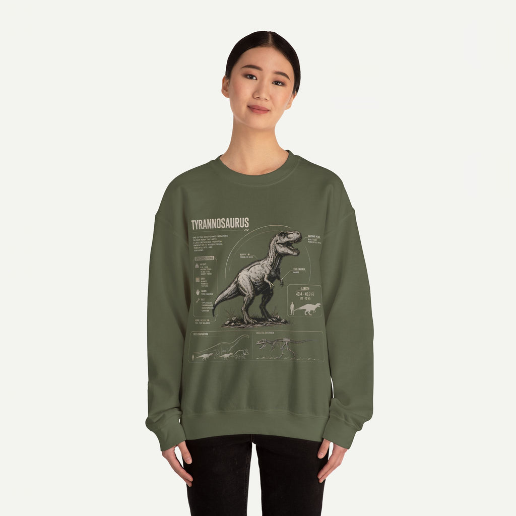 Tyrannosaurus Anatomy Sweatshirt — Vintage Dino Diagram Pullover