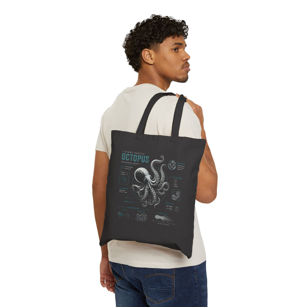 Octopus Canvas Anatomy Tote Bag – Vintage Sea Creature Illustration Eco Shopper