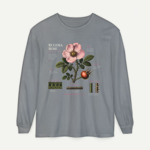 Botanical Rose Diagram Long Sleeve T-Shirt