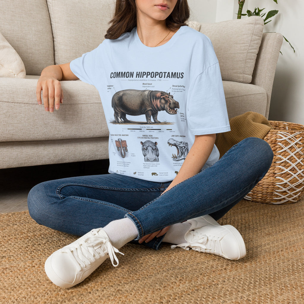 Common Hippopotamus Anatomy T-Shirt — Vintage Natural History Hippo Tee
