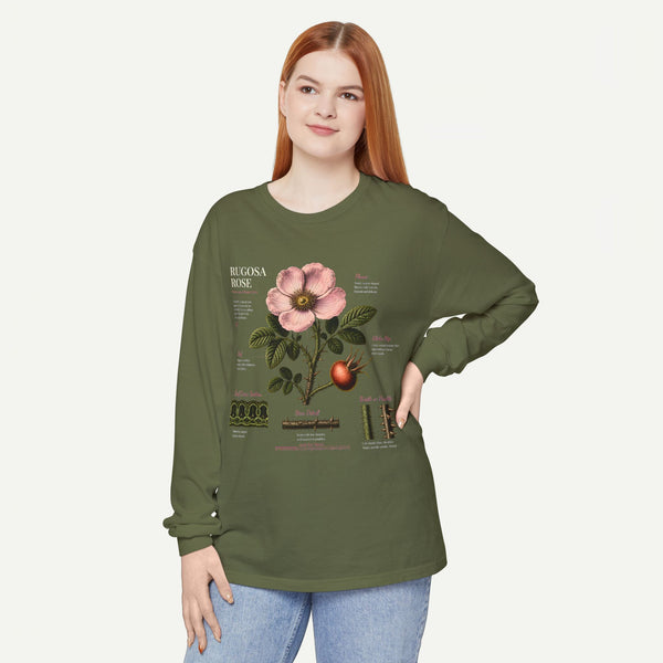Botanical Rose Diagram Long Sleeve T-Shirt