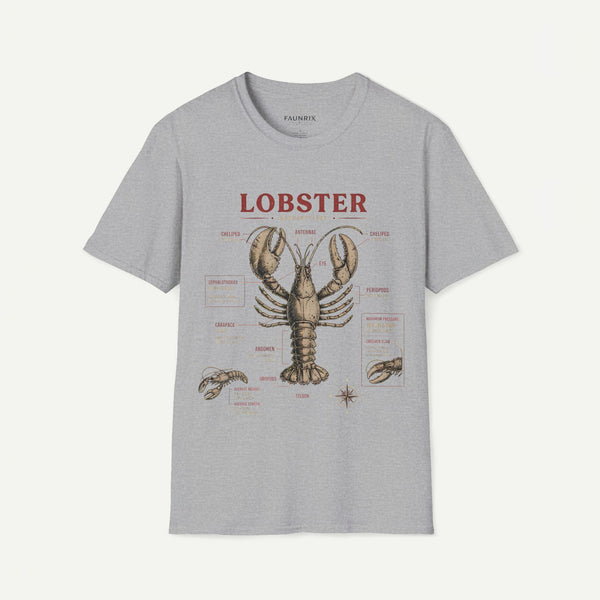 Lobster Anatomy T-Shirt — Vintage Nautical Seafood Diagram Tee