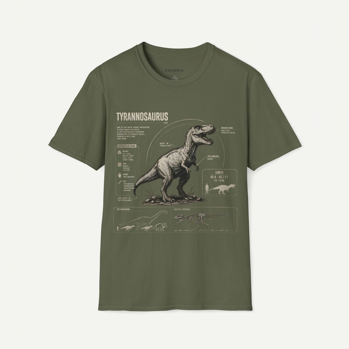 Tyrannosaurus Diagram Anatomy T-Shirt — Vintage Dino Graphic Tee Main image