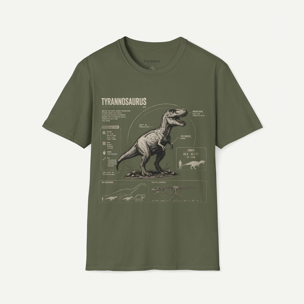 Tyrannosaurus Diagram Anatomy T-Shirt — Vintage Dino Graphic Tee