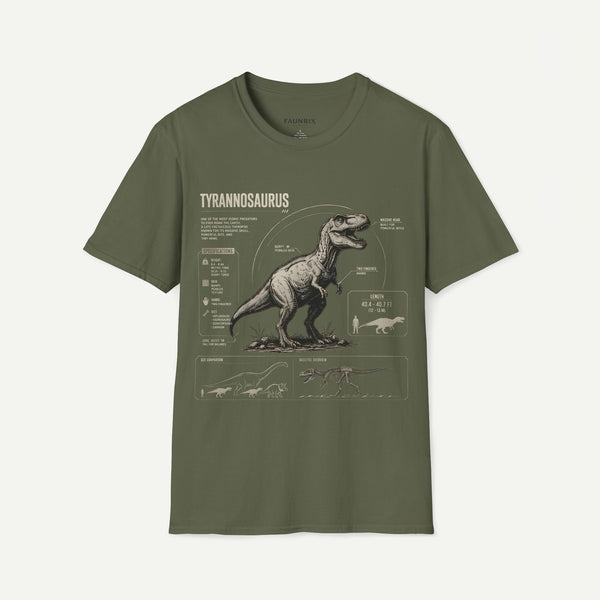 Tyrannosaurus Diagram Anatomy T-Shirt — Vintage Dino Graphic Tee