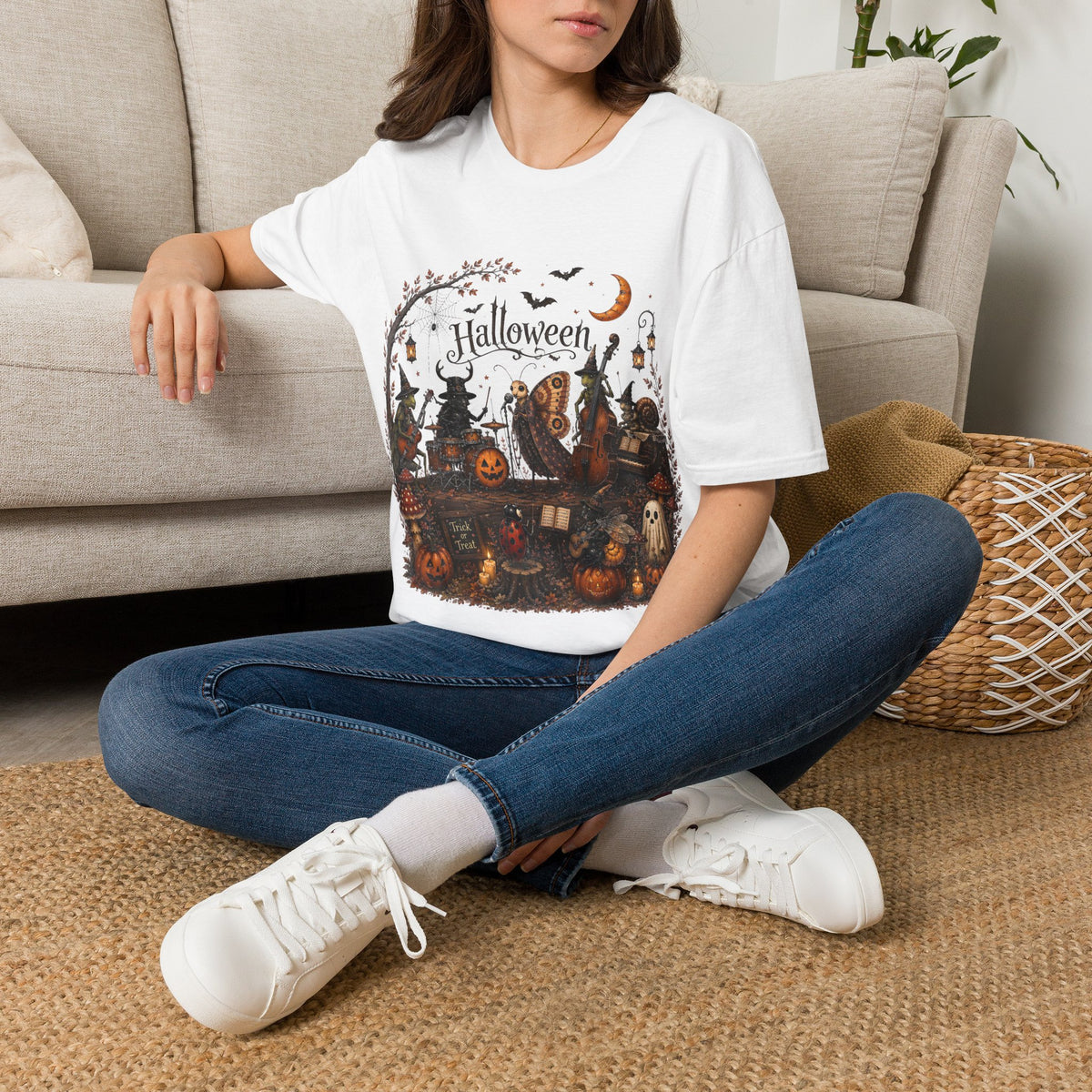 Halloween Witch & Pumpkin T‑Shirt — Spooky Night Graphic Tee
