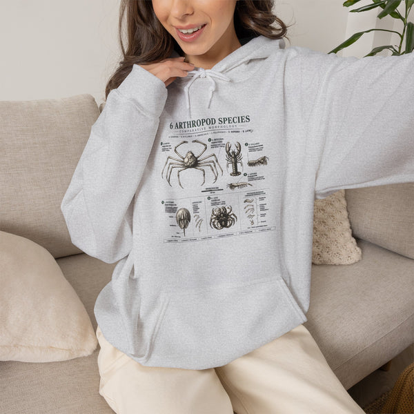 Arthropod Species Hoodie – Vintage Scientific Diagram Sweatshirt