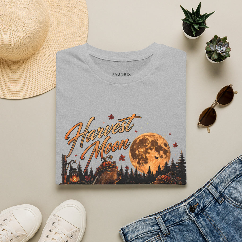 Harvest Moon T-Shirt — Autumn Campfire Bear Forest Tee
