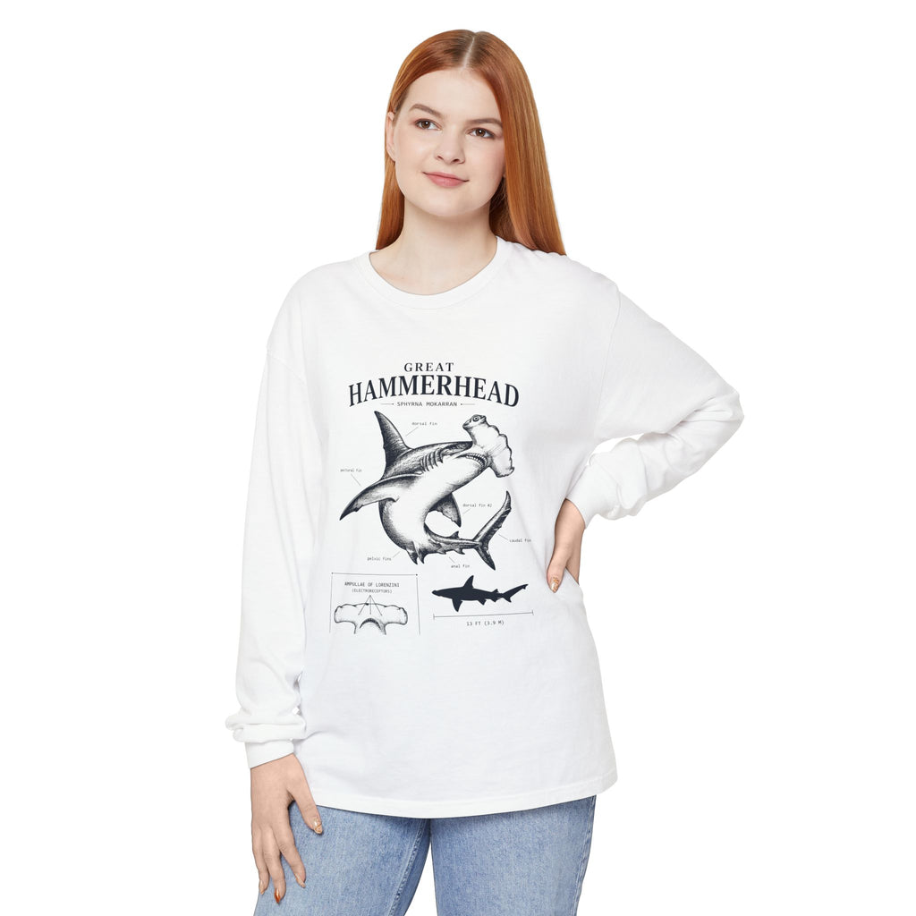 Hammerhead Shark Anatomy Long Sleeve Tee