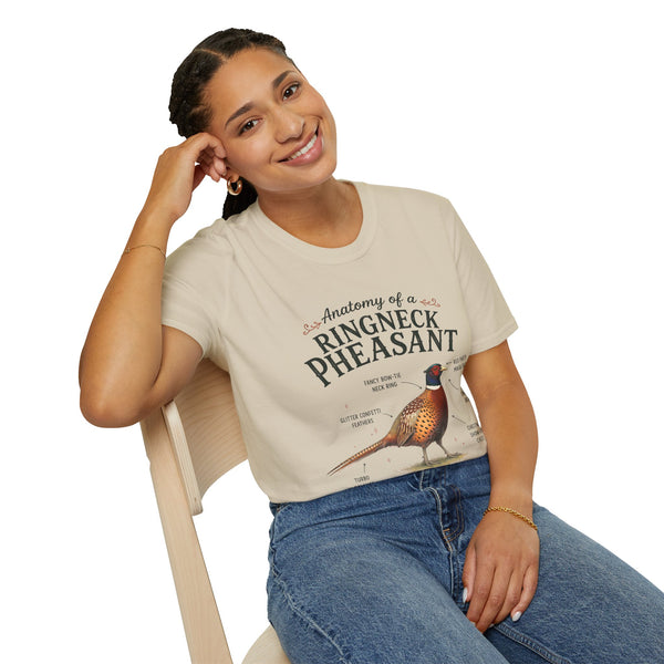 Ringneck Pheasant Anatomy T-Shirt — Illustrated Bird Diagram Tee