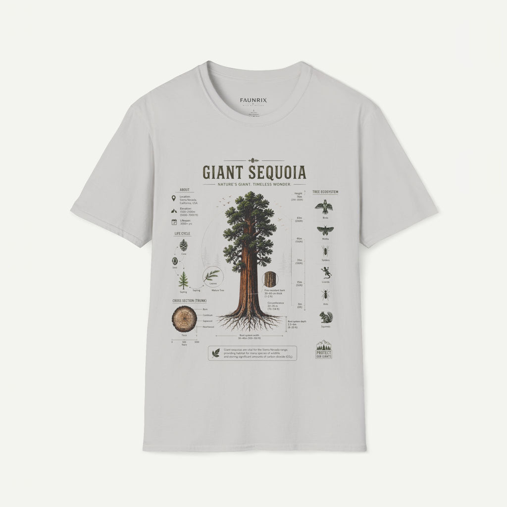 Giant Sequoia Anatomy T-Shirt — Botanical Tree Illustration Tee
