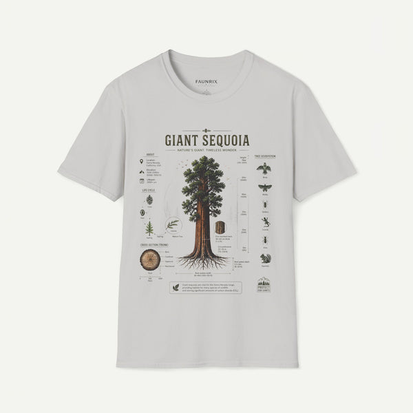 Giant Sequoia Anatomy T-Shirt — Botanical Tree Illustration Tee