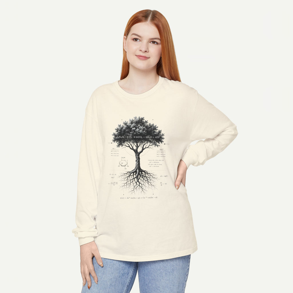 Long Sleeve T-Shirt — Botanical Tree of Life Illustration