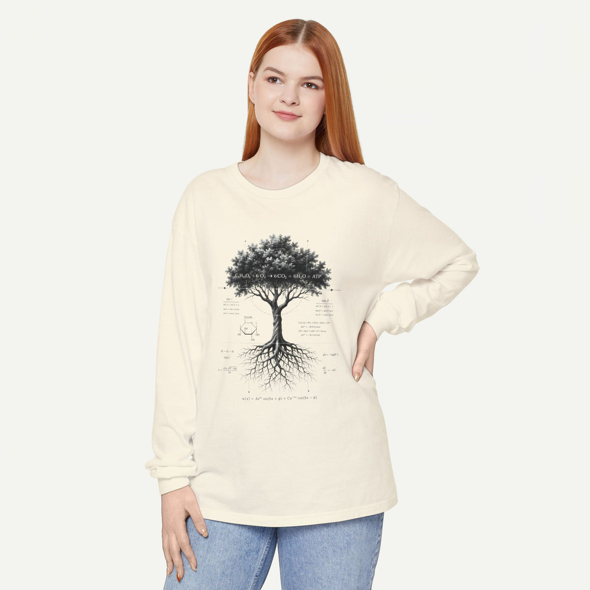 Long Sleeve T-Shirt — Botanical Tree of Life Illustration