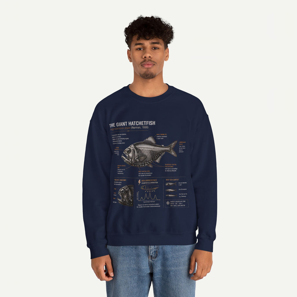 Hatchetfish Anatomy Sweatshirt — The Giant Hatchetfish Marine Science Crewneck