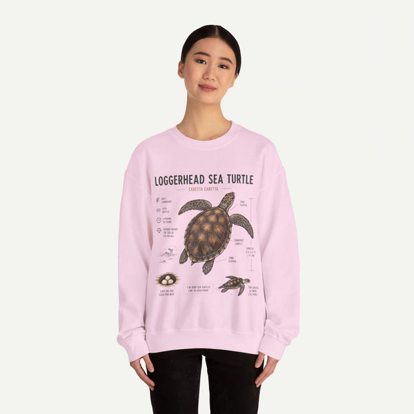 Loggerhead Sea Turtle Anatomy Sweatshirt — Marine Life Educational Crewneck