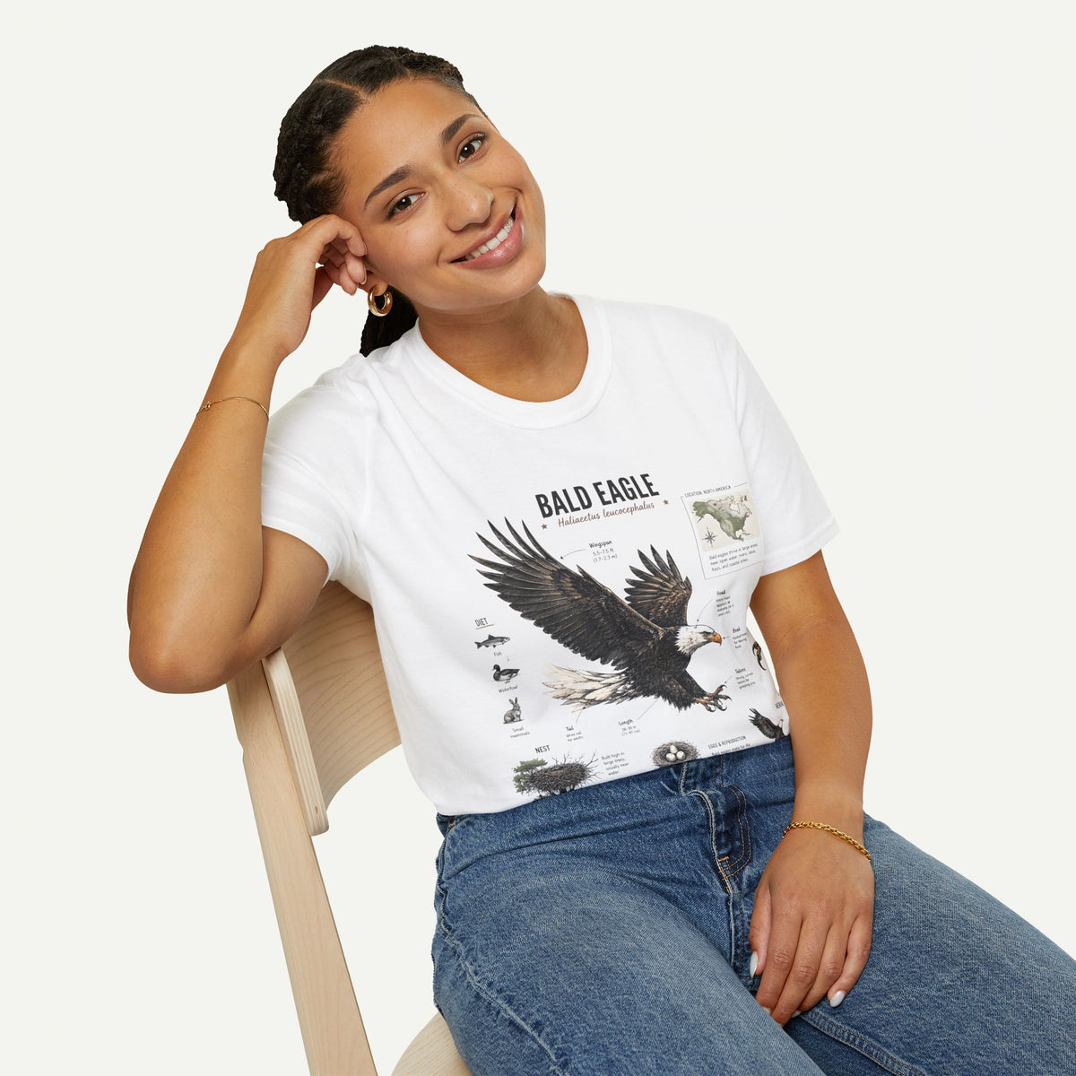 Bald Eagle Anatomy Field Guide T-Shirt