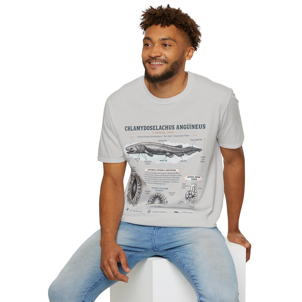 Shark Anatomy Graphic Tee — Chlamydoselachus Anguineus Educational T-Shirt