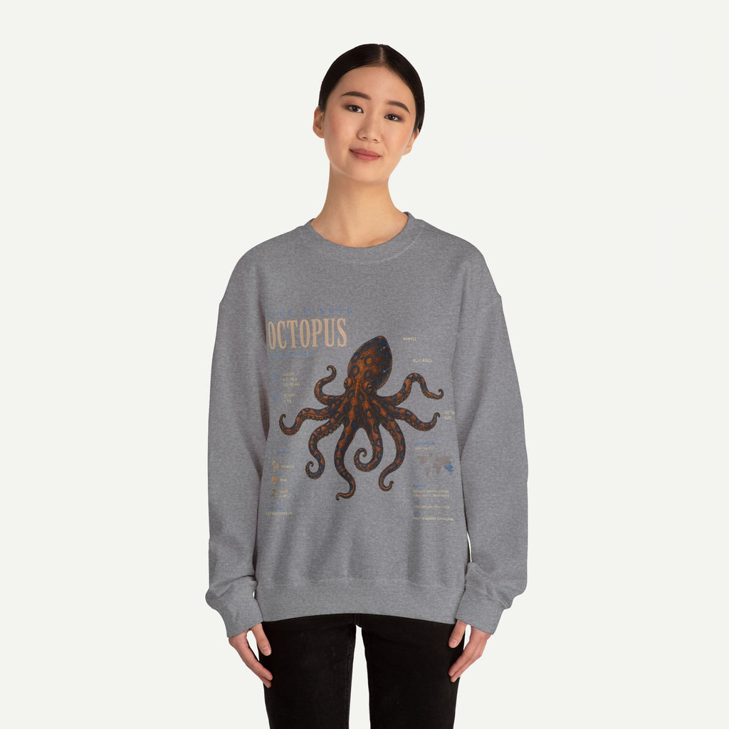 Octopus Anatomy Sweatshirt — Vintage Marine Illustration Crewneck
