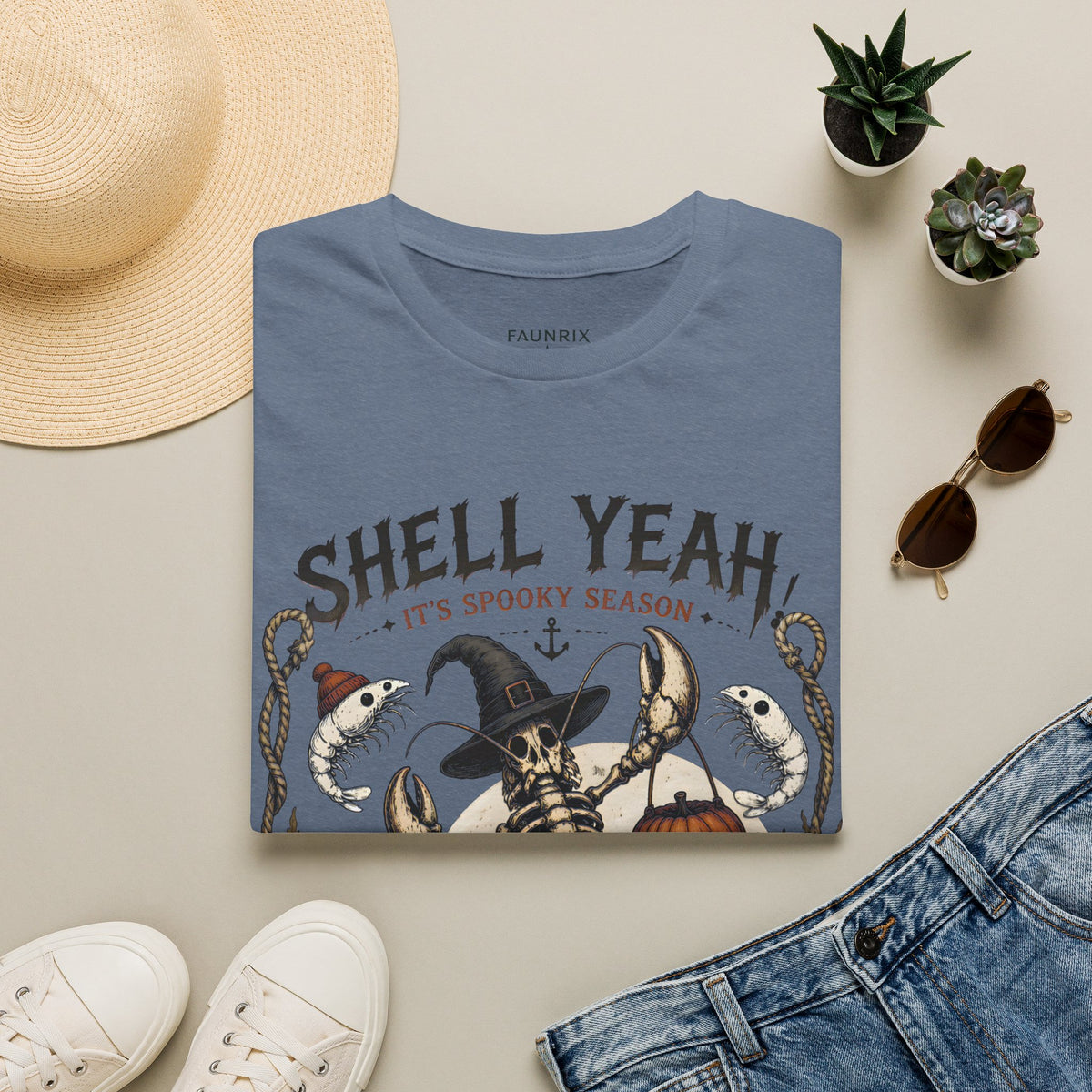 Shell Yeah! It's Spooky Season Tee — Halloween Crab Witch Graphic T-Shirt