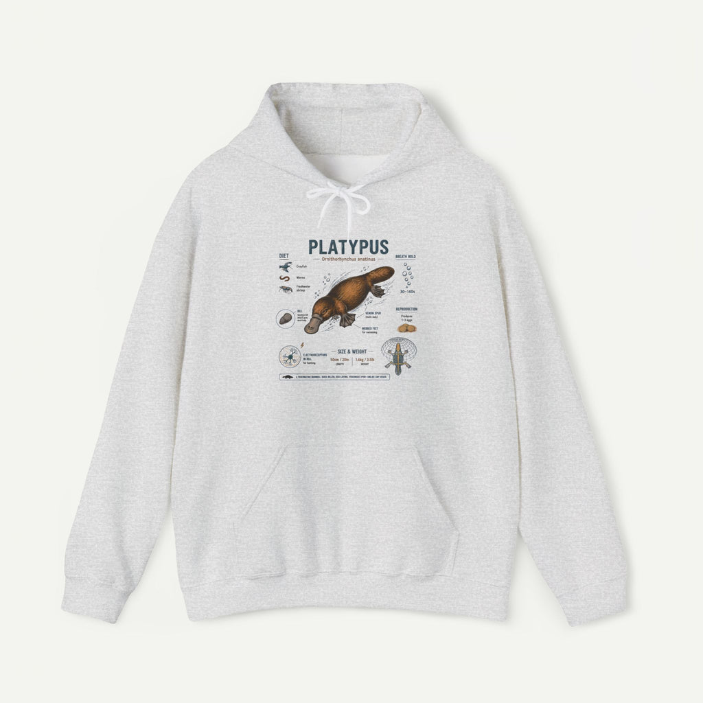 Platypus Anatomy Hoodie — Scientific Illustration Pullover for Nature Lovers