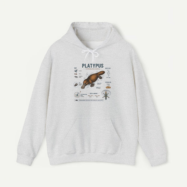 Platypus Anatomy Hoodie — Scientific Illustration Pullover for Nature Lovers