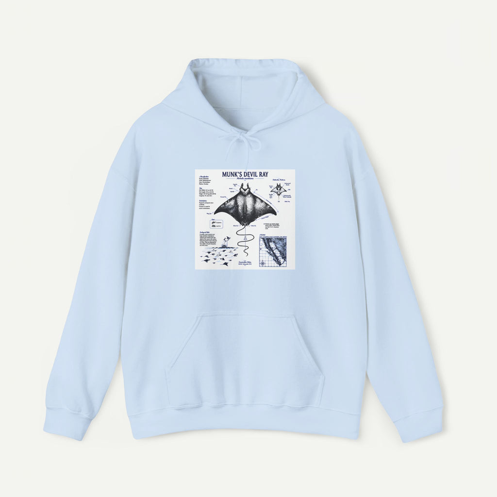 Manta Ray Anatomy Hoodie — Marine Life Graphic Pullover