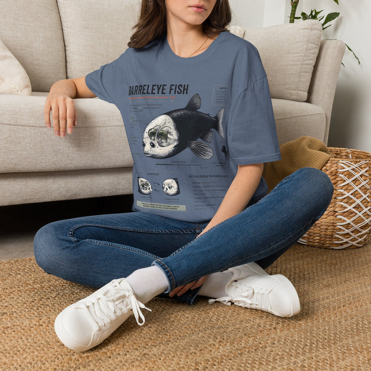 Barreleye Fish Anatomy T-Shirt — Deep Sea Biology Graphic Tee