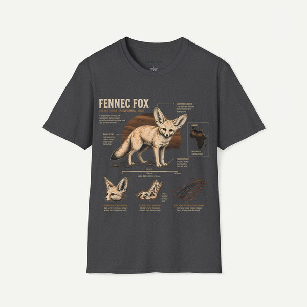 Fennec Fox Anatomy Tee — Illustrated Desert Fox Graphic T-Shirt