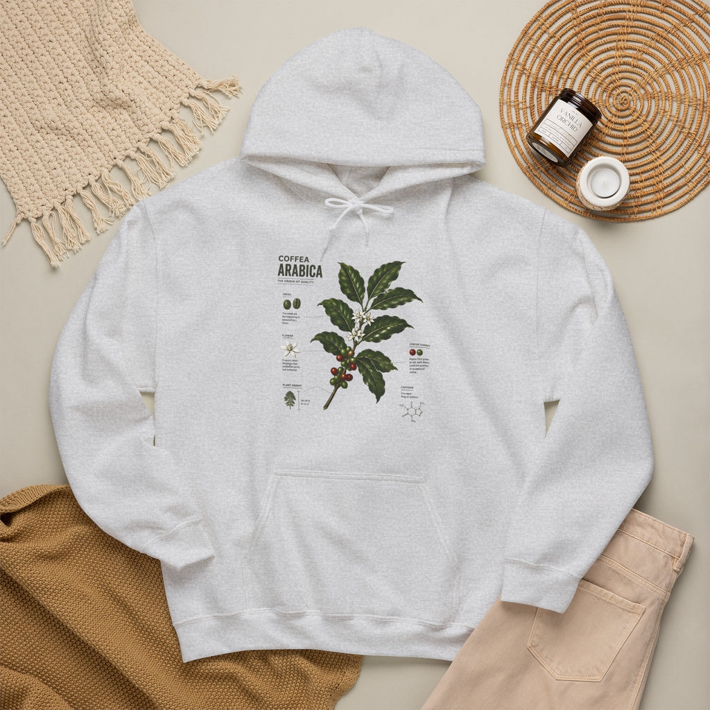 Coffee Plant Hoodie — Coffea Arabica Botanical Illustration Sweatshirt