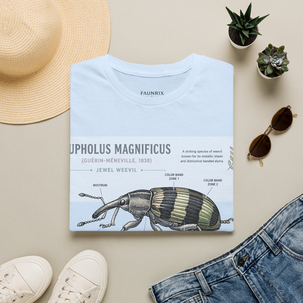 Vintage Botanical Beetle Anatomy T-Shirt — Eupholus Magnificus Illustration