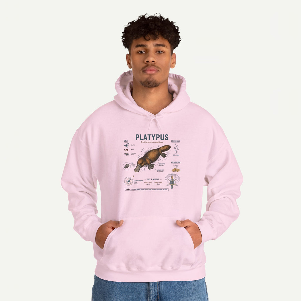 Platypus Anatomy Hoodie — Scientific Illustration Pullover for Nature Lovers