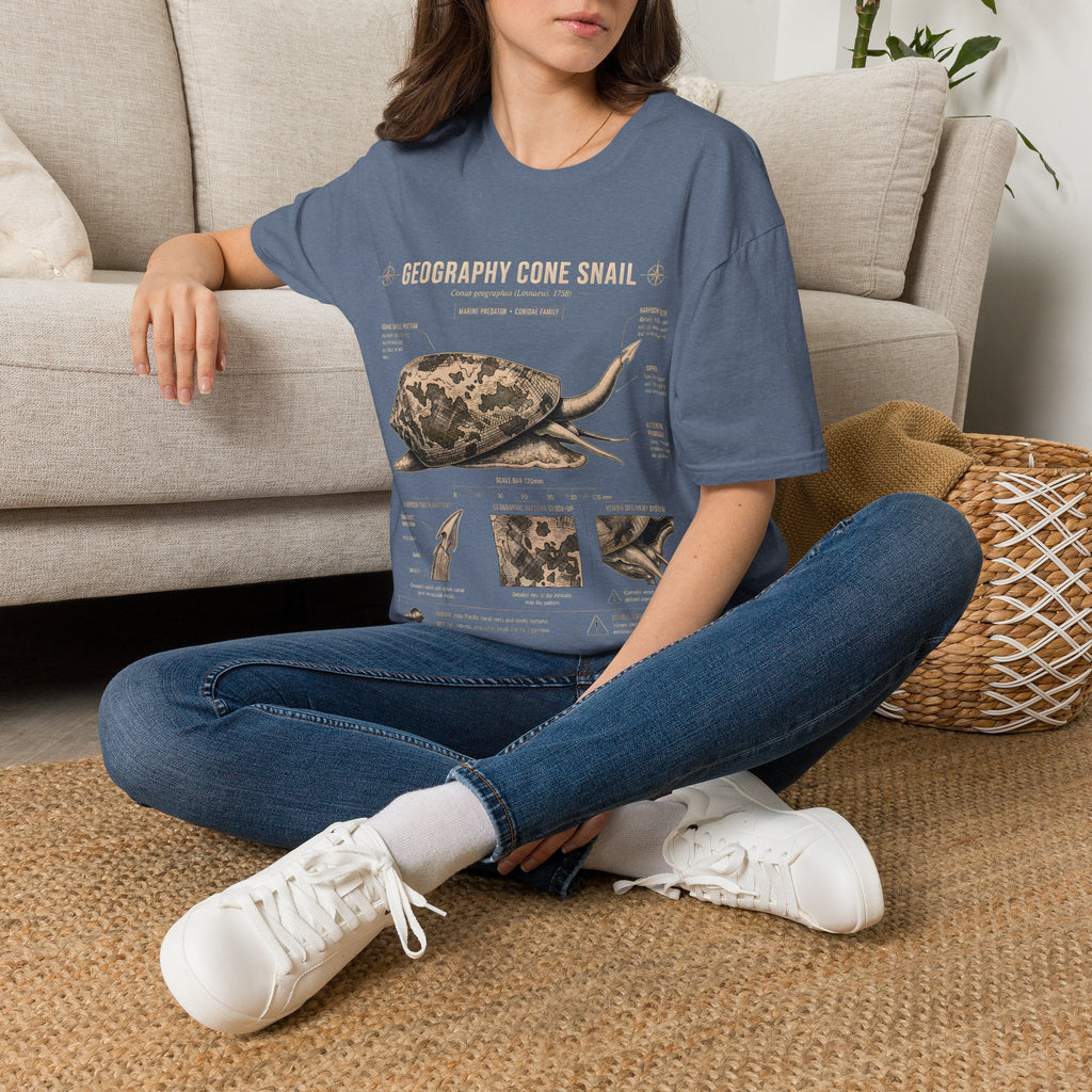 Geography Cone Snail Anatomy T-Shirt — Vintage Scientific Illustration Tee