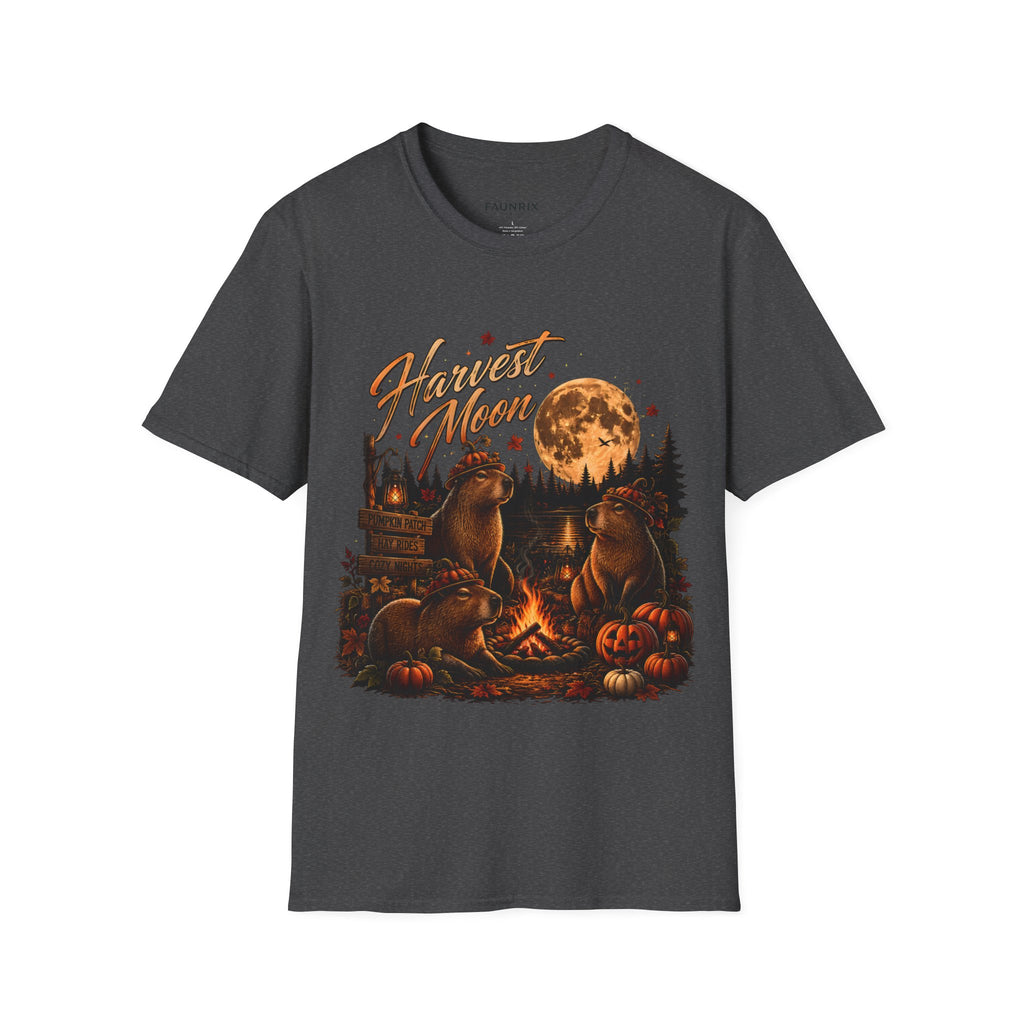 Harvest Moon T-Shirt — Autumn Campfire Bear Forest Tee